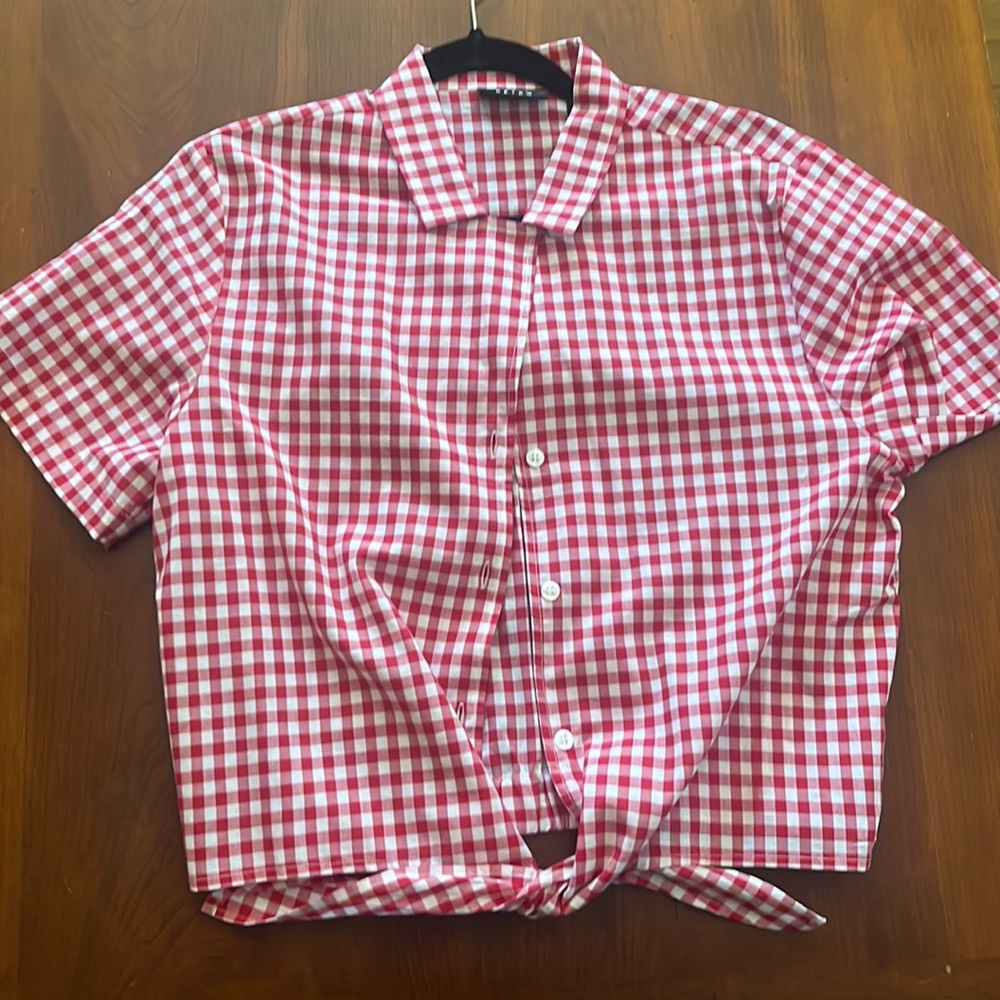Wrangler button up and tie top